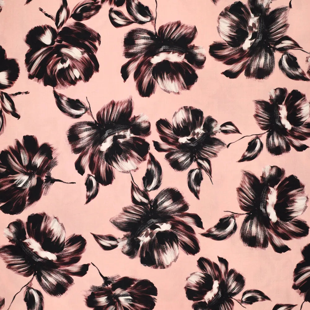 Viscose satin brushed peony