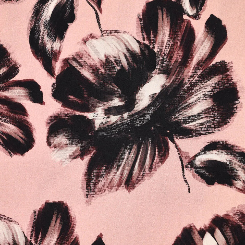 Viscose satin brushed peony