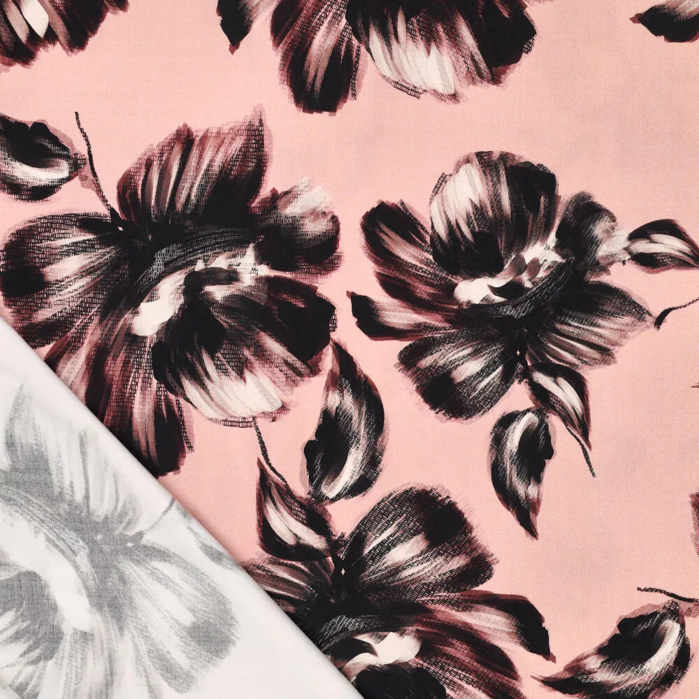 Viscose satin brushed peony