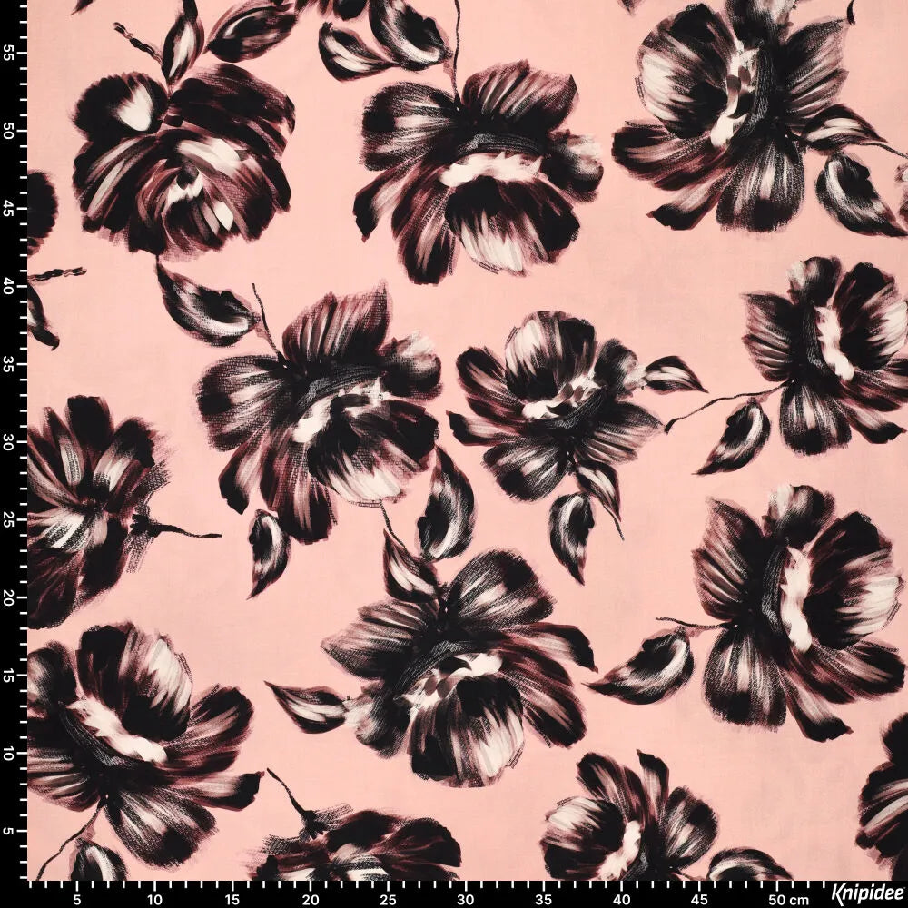 Viscose satin brushed peony