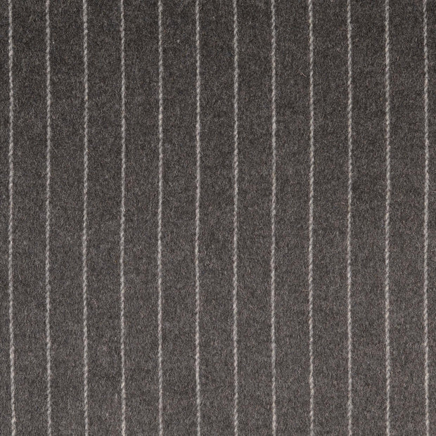 Wool brushed stripe grey